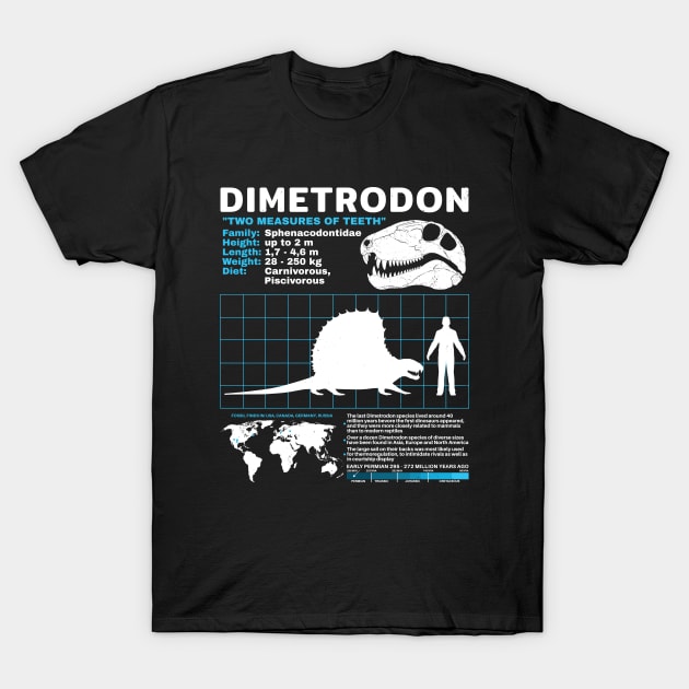 Dimetrodon data sheet T-Shirt by NicGrayTees